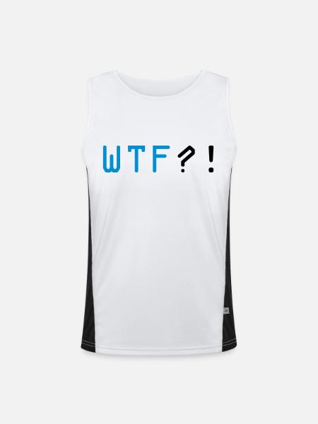 wtf - Funktionelles Kontrast-Tank Top für Männer  - Weiß/Schwarz - Vorne