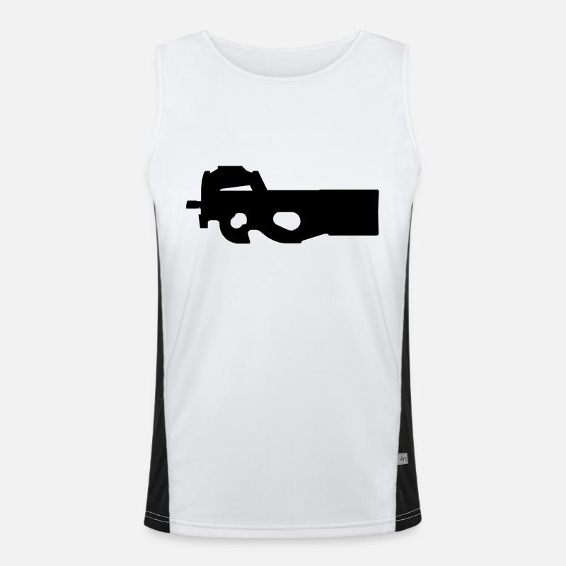 Waffe - P90 Funktionelles Kontrast-Tank Top für Männer 