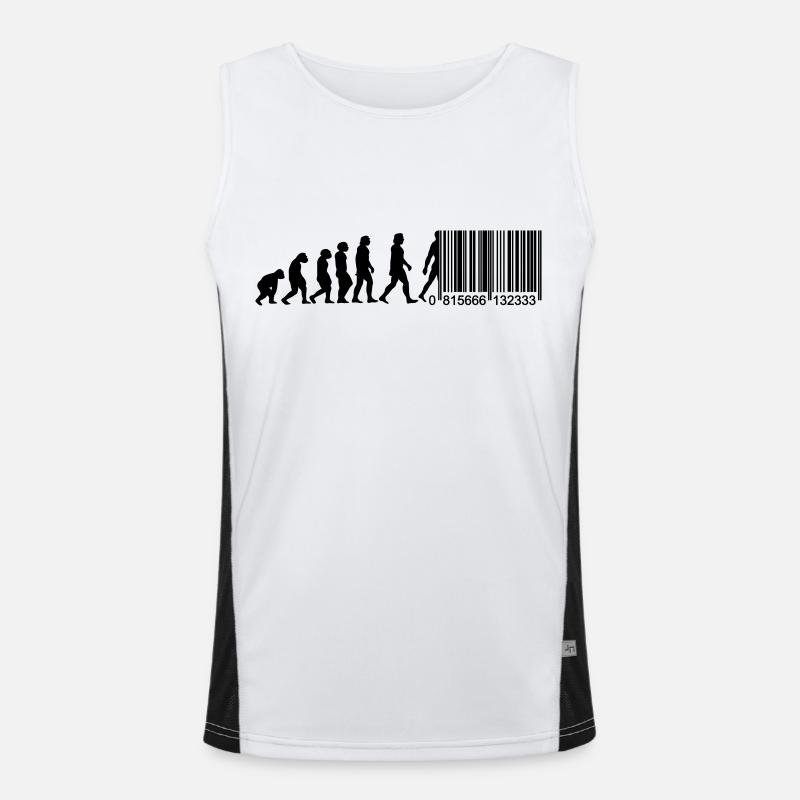 Barcode Evolution Funktionelles Kontrast-Tank Top für Männer 