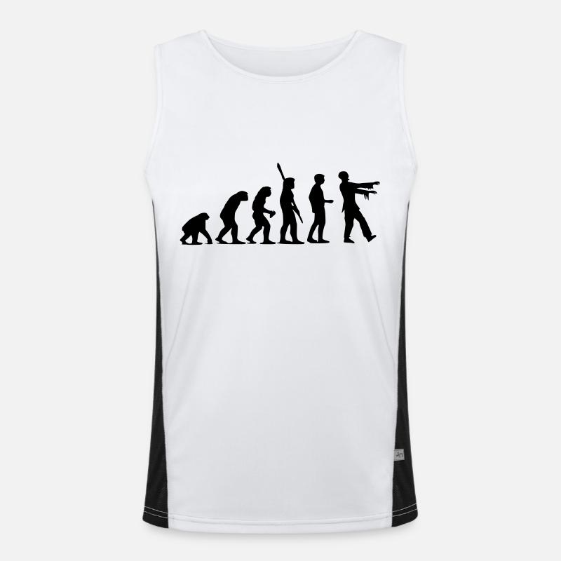 Zombie Evolution (monochrome) - Men's Functional Contrast Tank Top  - white/black