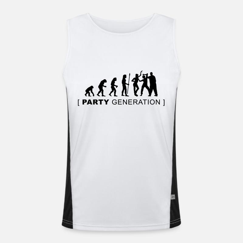 evolution_party - Men's Functional Contrast Tank Top  - white/black