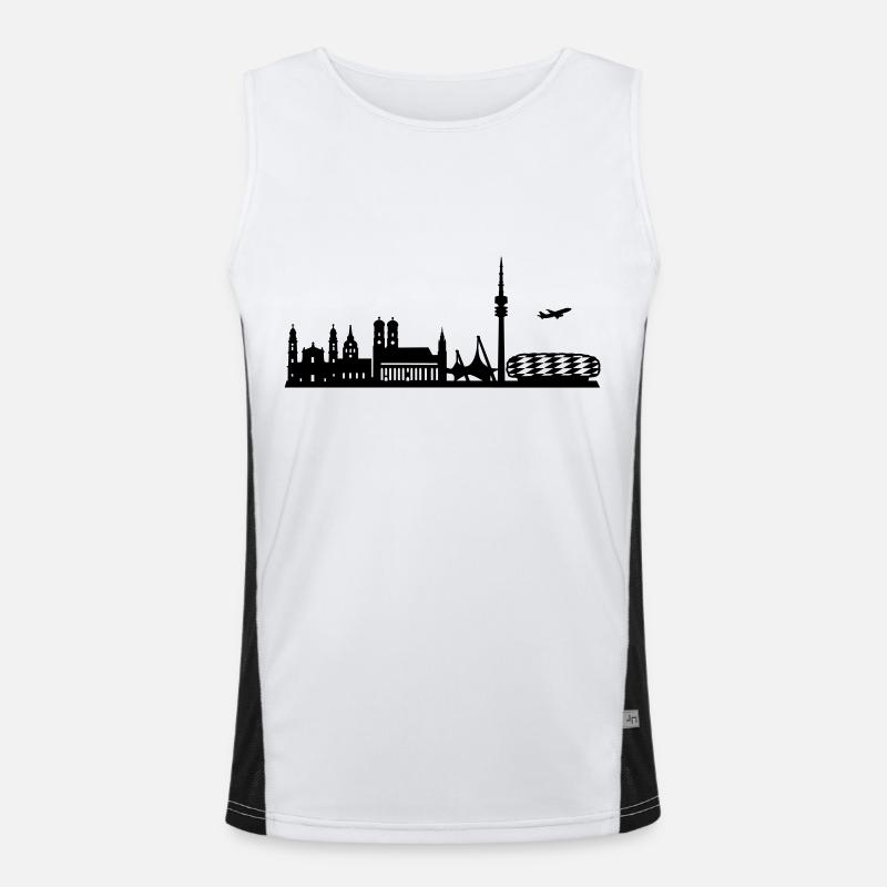 Skyline München Funktionelles Kontrast-Tank Top für Männer 