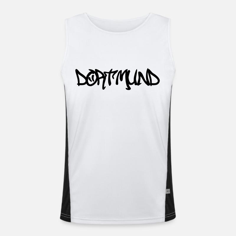 Dortmund Graffiti - Men's Functional Contrast Tank Top  - white/black