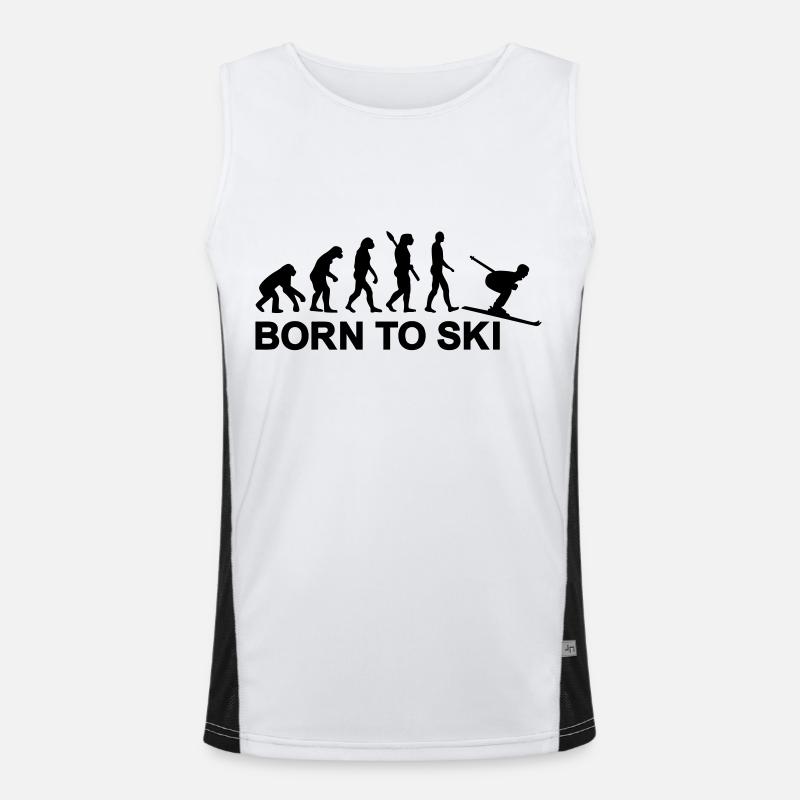 Evolution Ski - Men's Functional Contrast Tank Top  - white/black