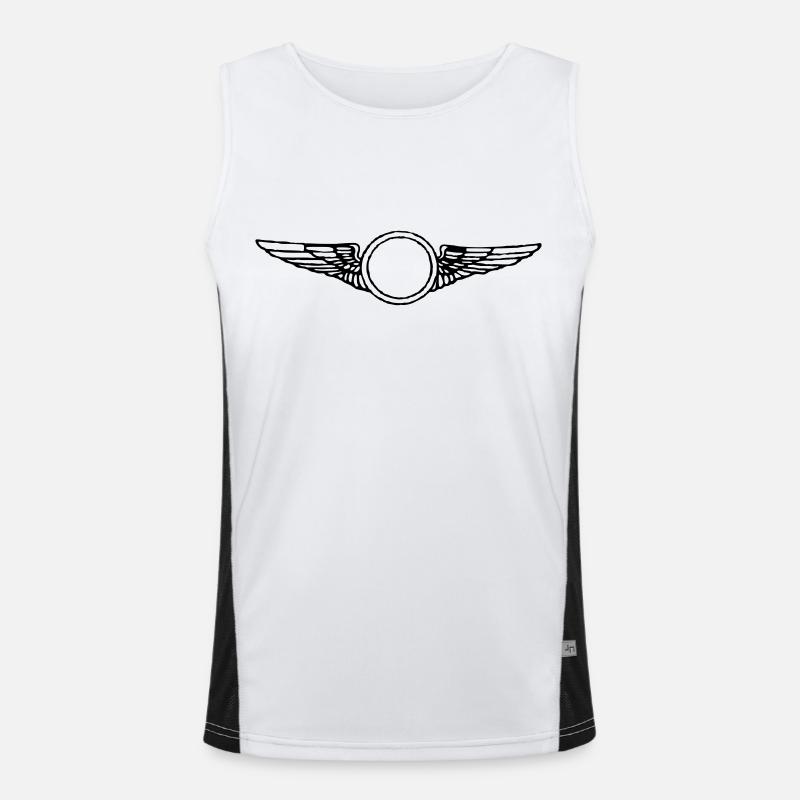 wing_vec_1 en - Men's Functional Contrast Tank Top  - white/black