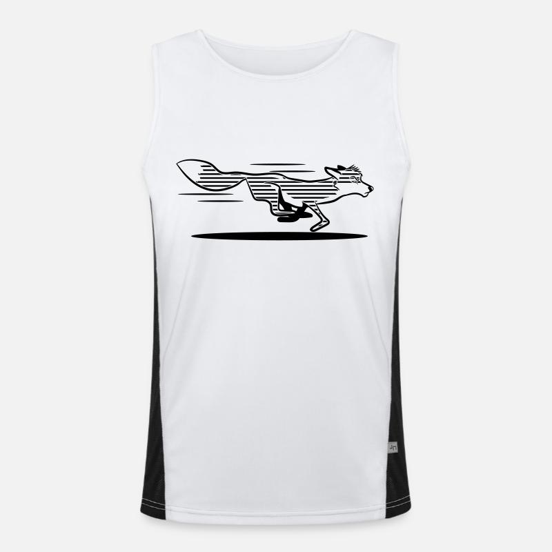 Fox running race striped Men's Functional Contrast Tank Top 