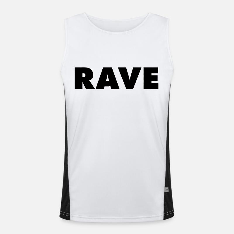 RAVE - Men's Functional Contrast Tank Top  - white/black