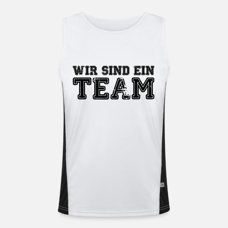 wir_sind_ein_team Funktionelles Kontrast-Tank Top für Männer 