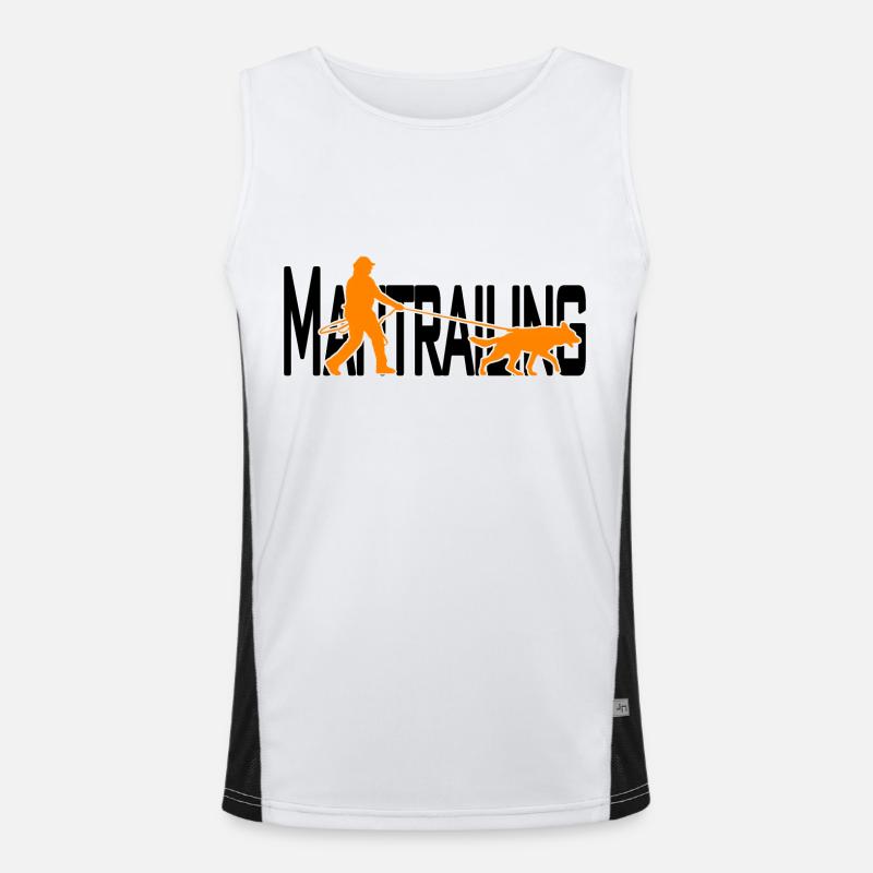 Mantrailing Orange/Schwarz Funktionelles Kontrast-Tank Top für Männer 