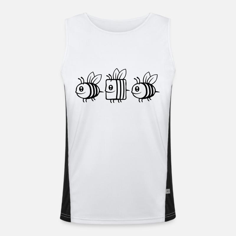 Comic Bees bee different - Men's Functional Contrast Tank Top  - white/black