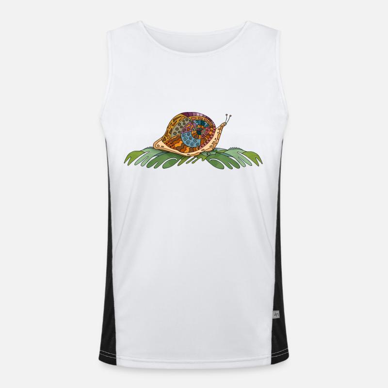 Snail - Men's Functional Contrast Tank Top  - white/black