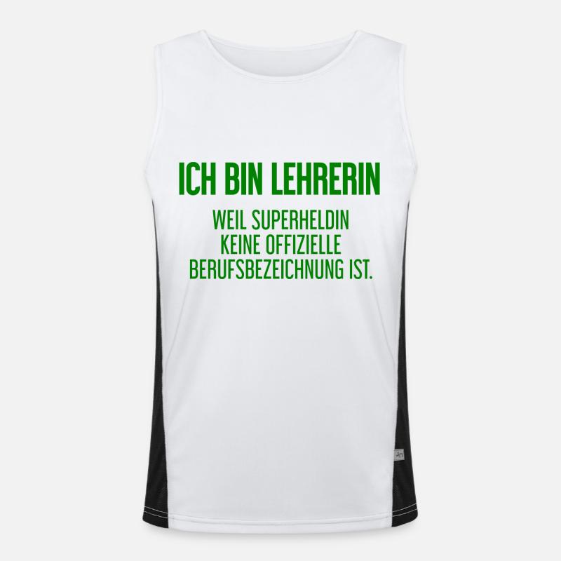 Lehrerin - Mein offizieller Superhelden-Beruf! Funktionelles Kontrast-Tank Top für Männer 