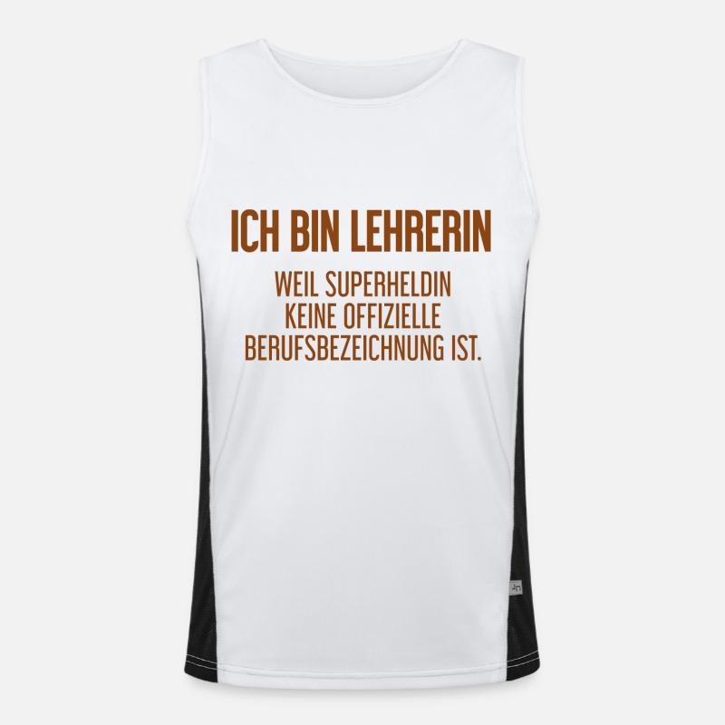 Lehrerin - Mein offizieller Superhelden-Beruf! Funktionelles Kontrast-Tank Top für Männer 