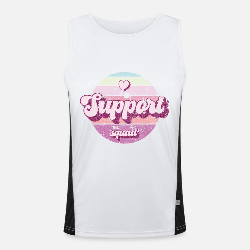 Support squad. - Men's Functional Contrast Tank Top  - white/black