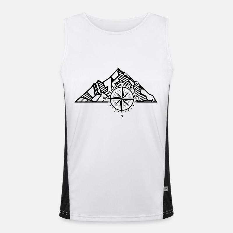 Compass - Mountain - (9) - Men's Functional Contrast Tank Top  - white/black