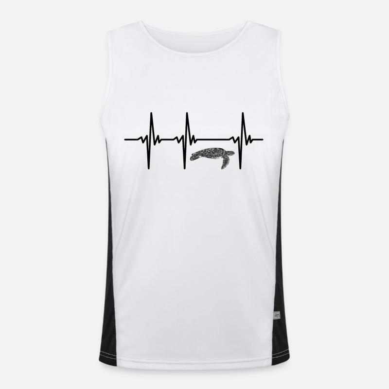 Heartbeat for diving turtles Men's Functional Contrast Tank Top 