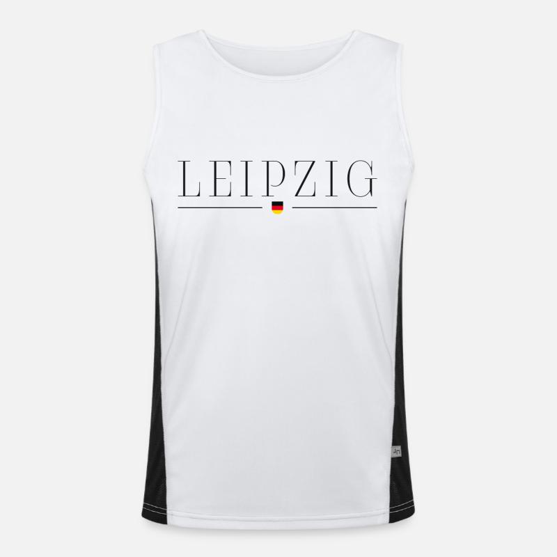 Leipzig, Germany Elegance T-Shirt - Men's Functional Contrast Tank Top  - white/black