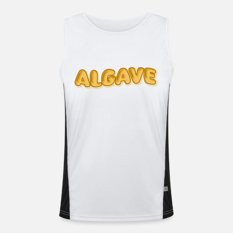 Algave - Men's Functional Contrast Tank Top  - white/black