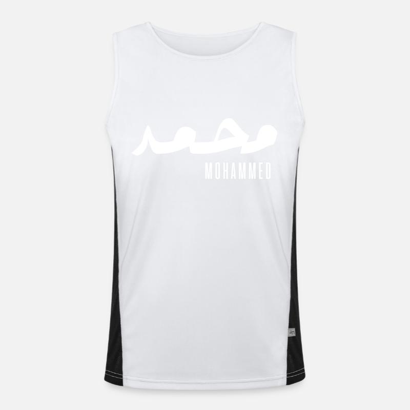 Mohammed name in Arabic - Men's Functional Contrast Tank Top  - white/black