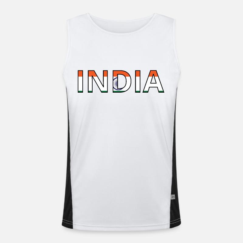 India Flag Men's Functional Contrast Tank Top 