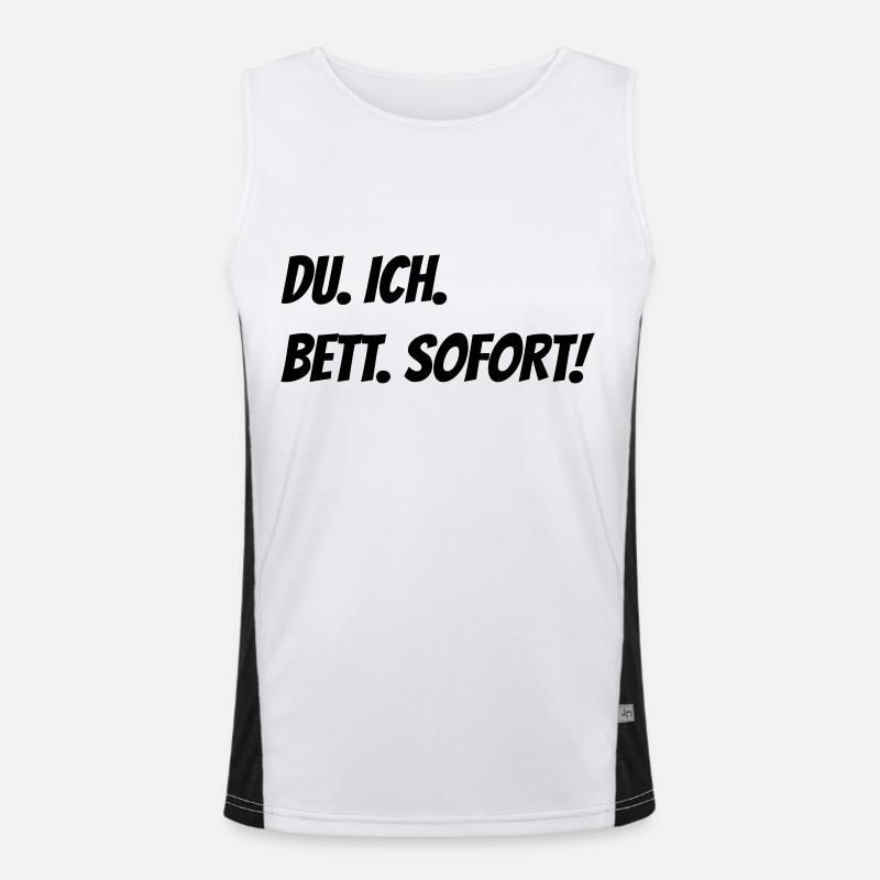 You I bed immediately - Men's Functional Contrast Tank Top  - white/black