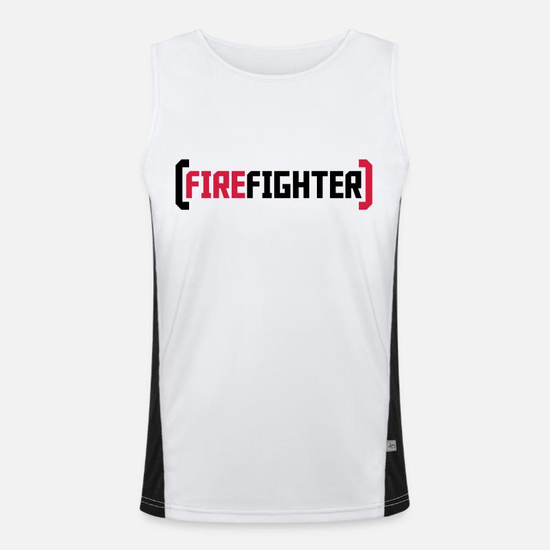 Firefighter Logo Funktionelles Kontrast-Tank Top für Männer 