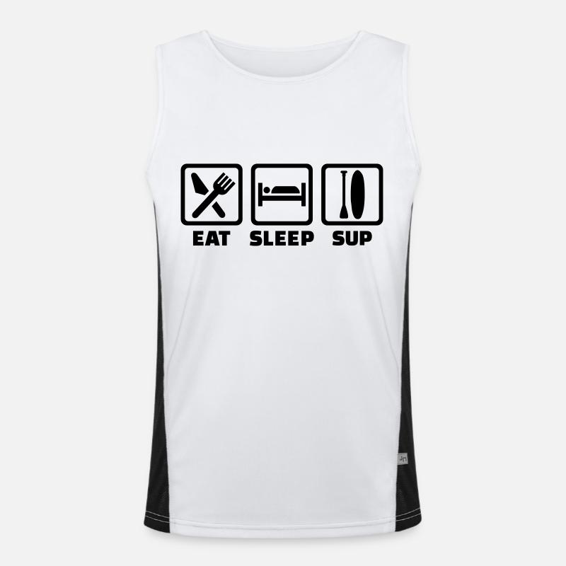 Eat Sleep SUP - Men's Functional Contrast Tank Top - white/black