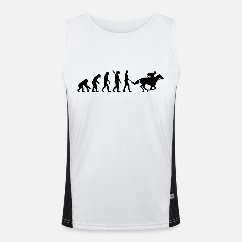 Evolution Horse racing - Men's Functional Contrast Tank Top  - white/black