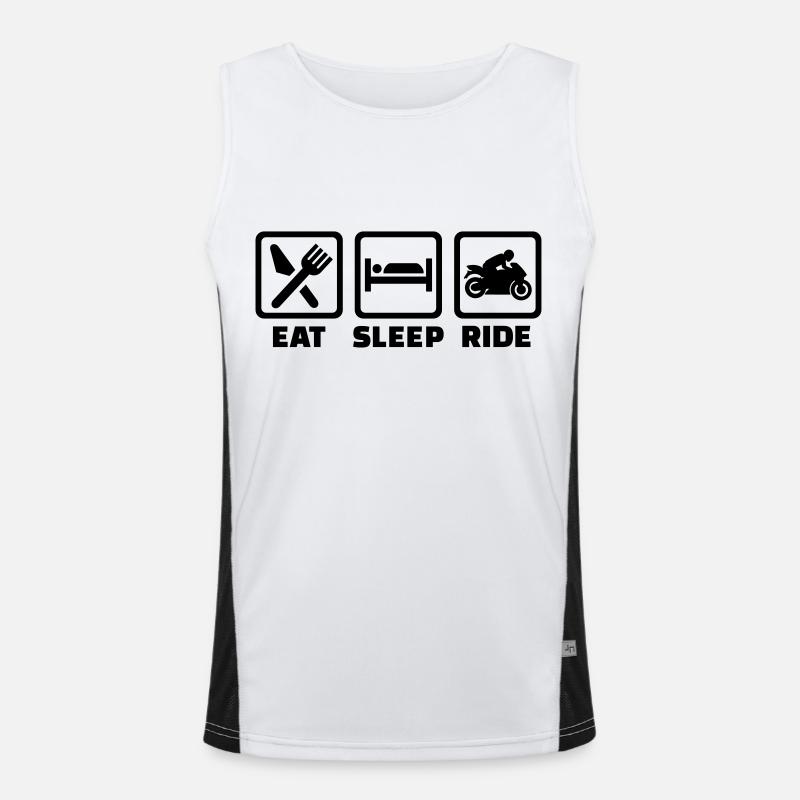 Motorcycle - Men's Functional Contrast Tank Top  - white/black