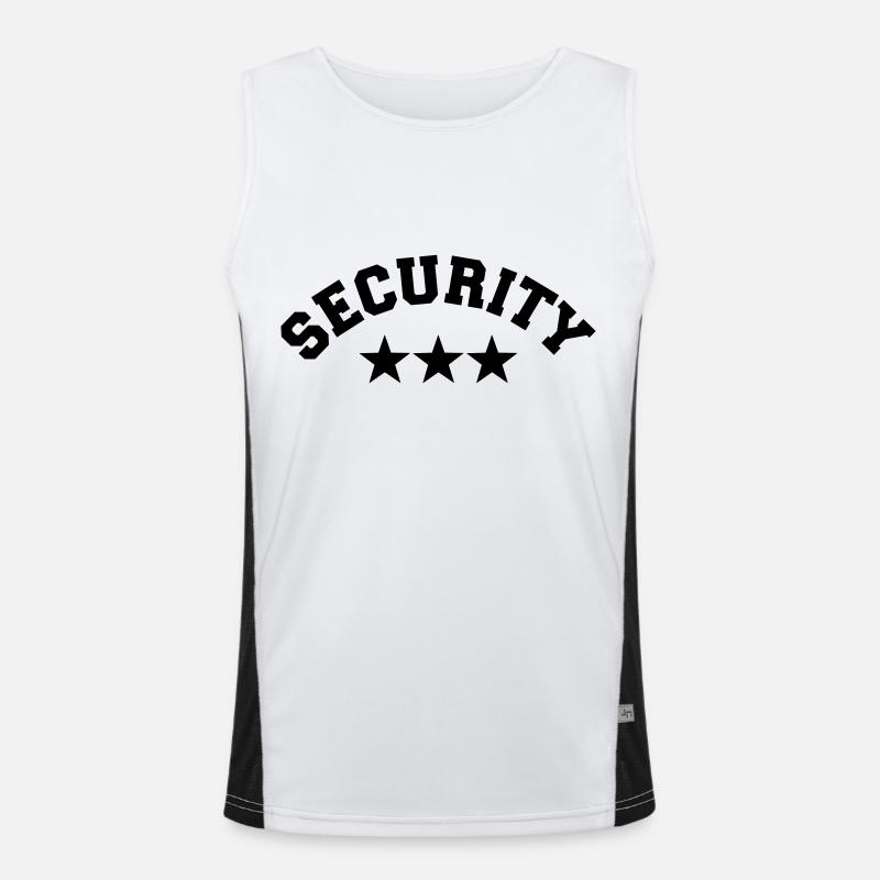 Security - Men's Functional Contrast Tank Top  - white/black