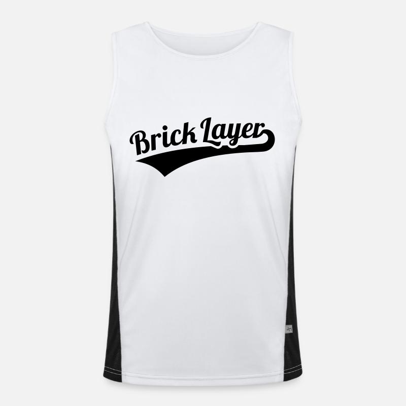 Brick layer - Men's Functional Contrast Tank Top  - white/black
