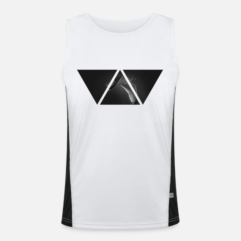 Bird black white triangle seagull gift Men's Functional Contrast Tank Top 
