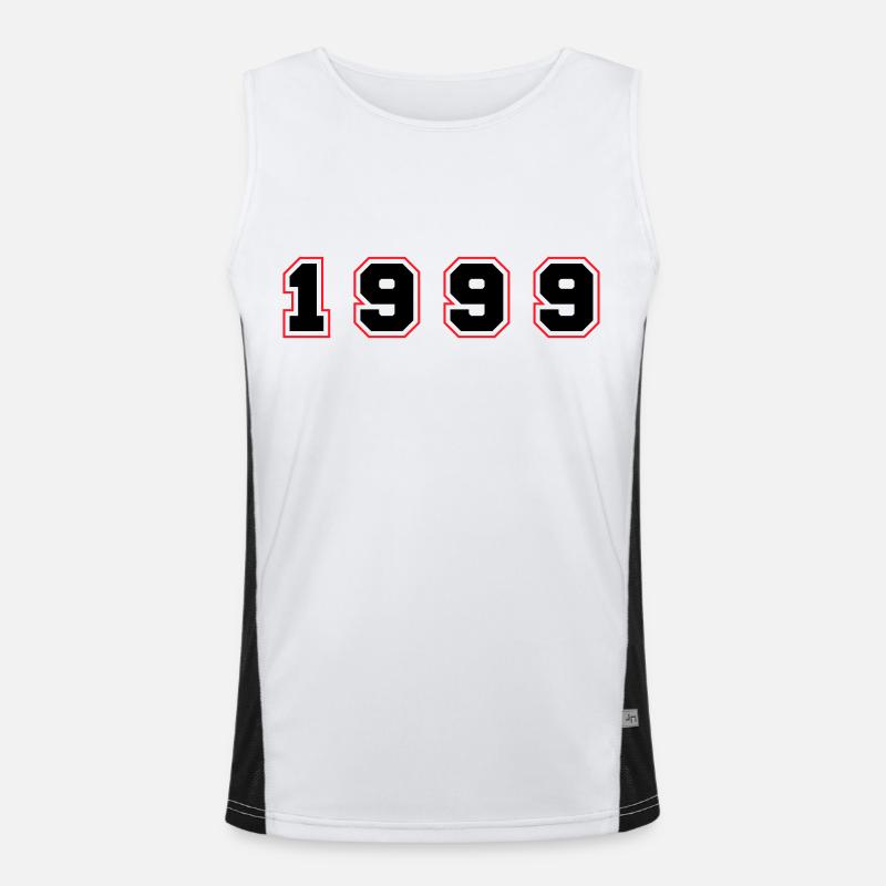 1999 Year Number - Men's Functional Contrast Tank Top  - white/black