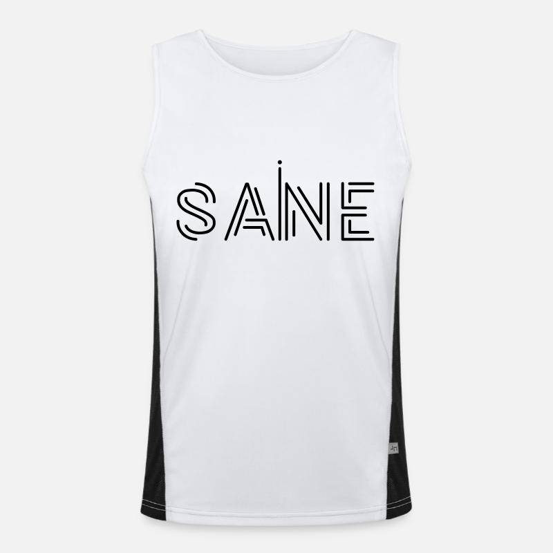 "Sane" Text Logo Design, Printable Text, Statement Men's Functional Contrast Tank Top 