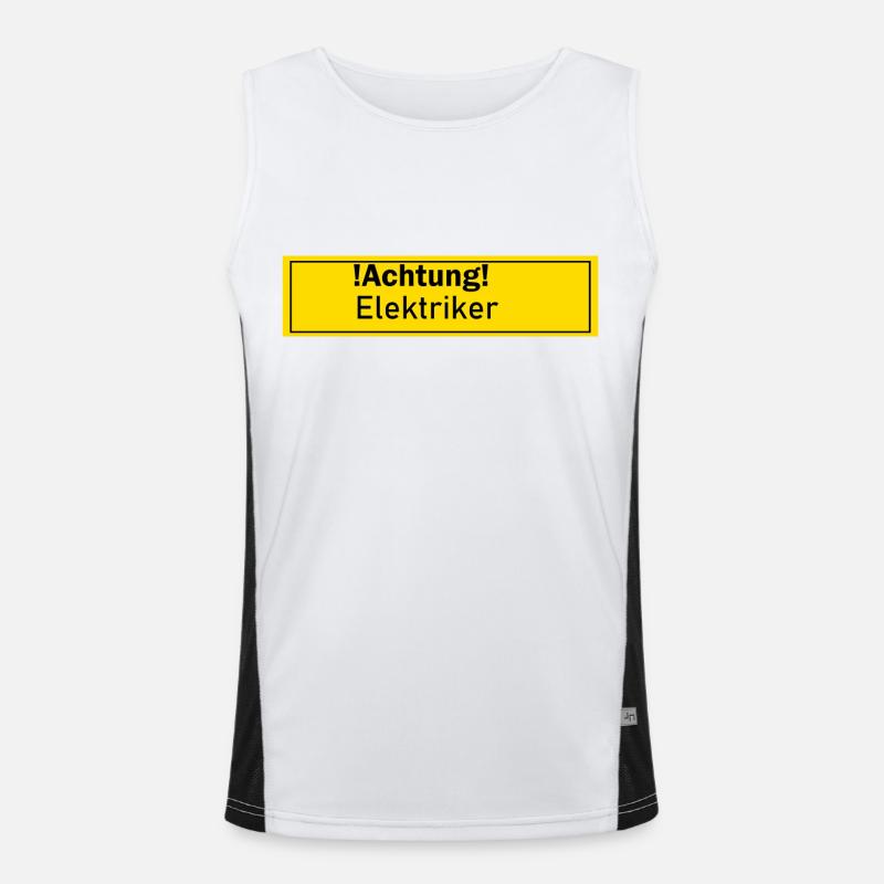 Elektriker Strom Licht Leite Geschenk Geschenkidee Funktionelles Kontrast-Tank Top für Männer 