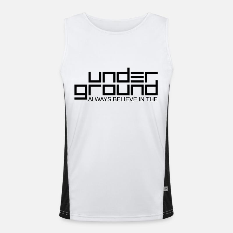 techno always believe in the underground gift Men's Functional Contrast Tank Top 
