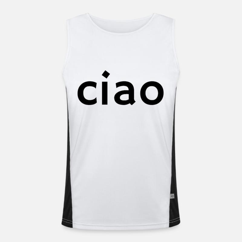Ciao – Klassisches italienisches Grußdesign Funktionelles Kontrast-Tank Top für Männer 