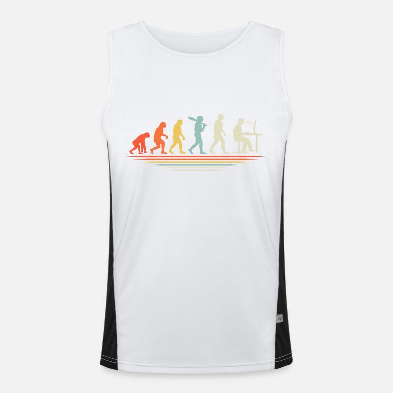 Kaffee-Codierung Evolution Programmierer Entwickler Nerd Coffe Funktionelles Kontrast-Tank Top für Männer 