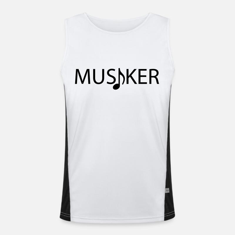 Musiker Logo mit Note Funktionelles Kontrast-Tank Top für Männer 