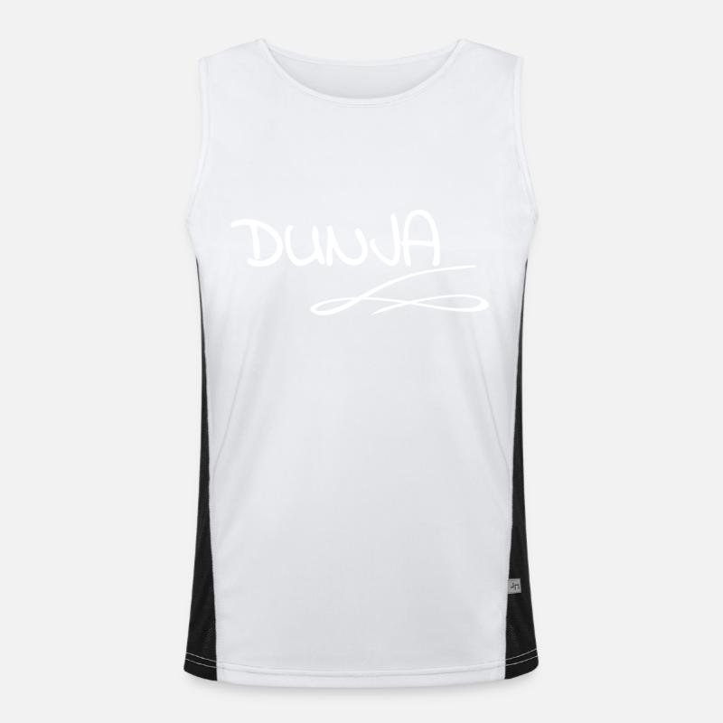 Dunja - Men's Functional Contrast Tank Top  - white/black