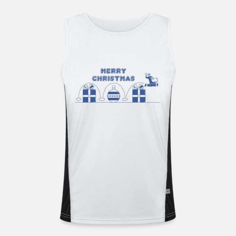 Weihnachtsmann, Videospiel Funktionelles Kontrast-Tank Top für Männer 