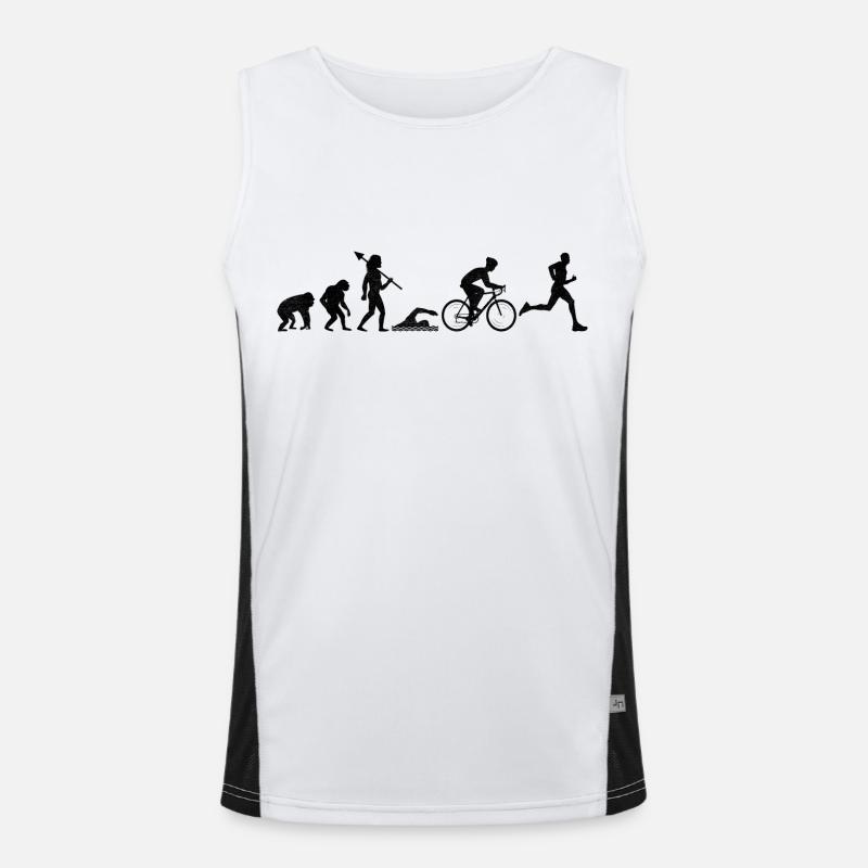 Evolution Triathlon Laufrad Schwimmen Triathlet Triat Funktionelles Kontrast-Tank Top für Männer 