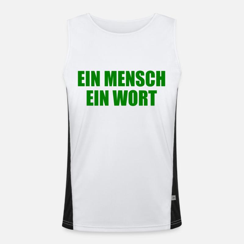 ein mensch ein wort Funktionelles Kontrast-Tank Top für Männer 