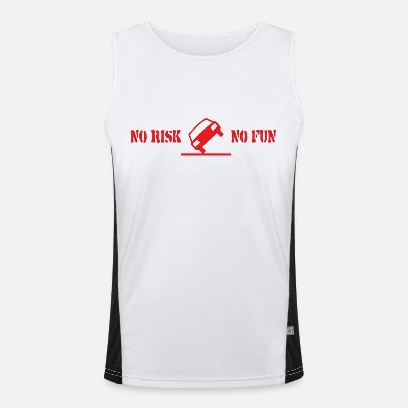 No Risk No Fun Lustig Geschenk Auto Tuning Funktionelles Kontrast-Tank Top für Männer 