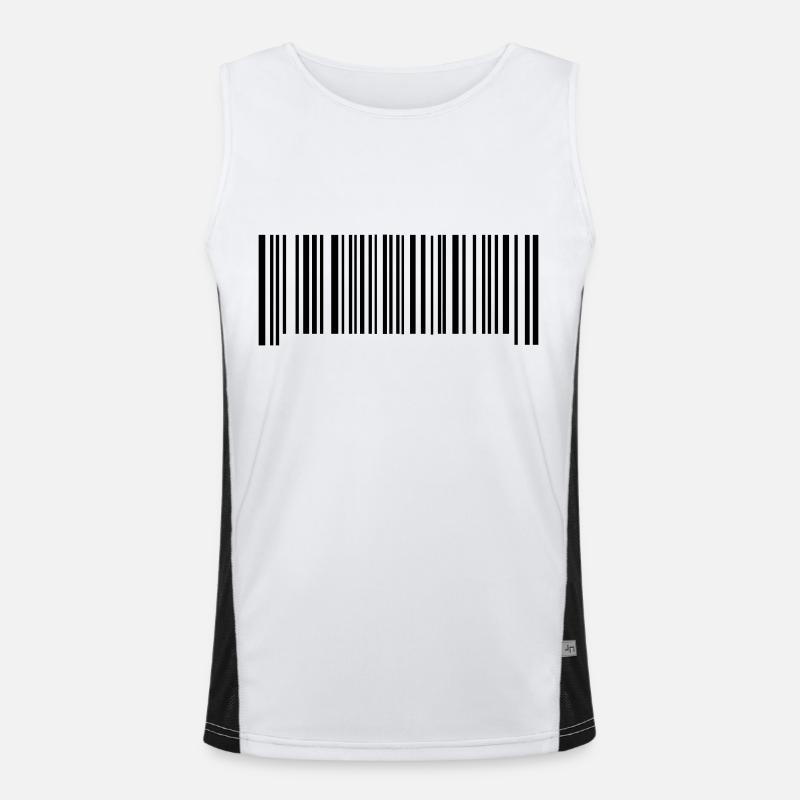 barcode - Men's Functional Contrast Tank Top  - white/black