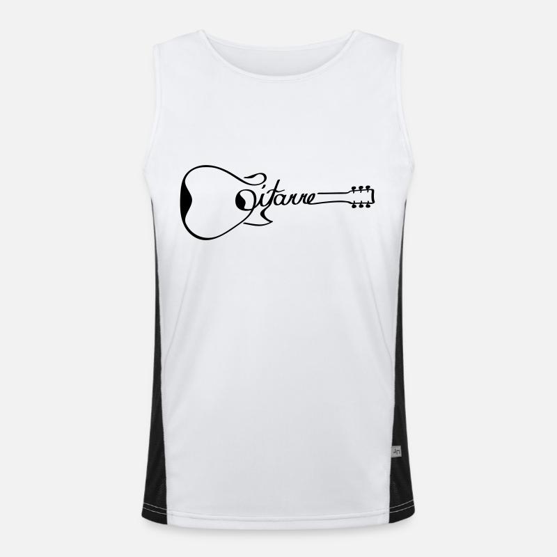 Guitar - Men's Functional Contrast Tank Top  - white/black