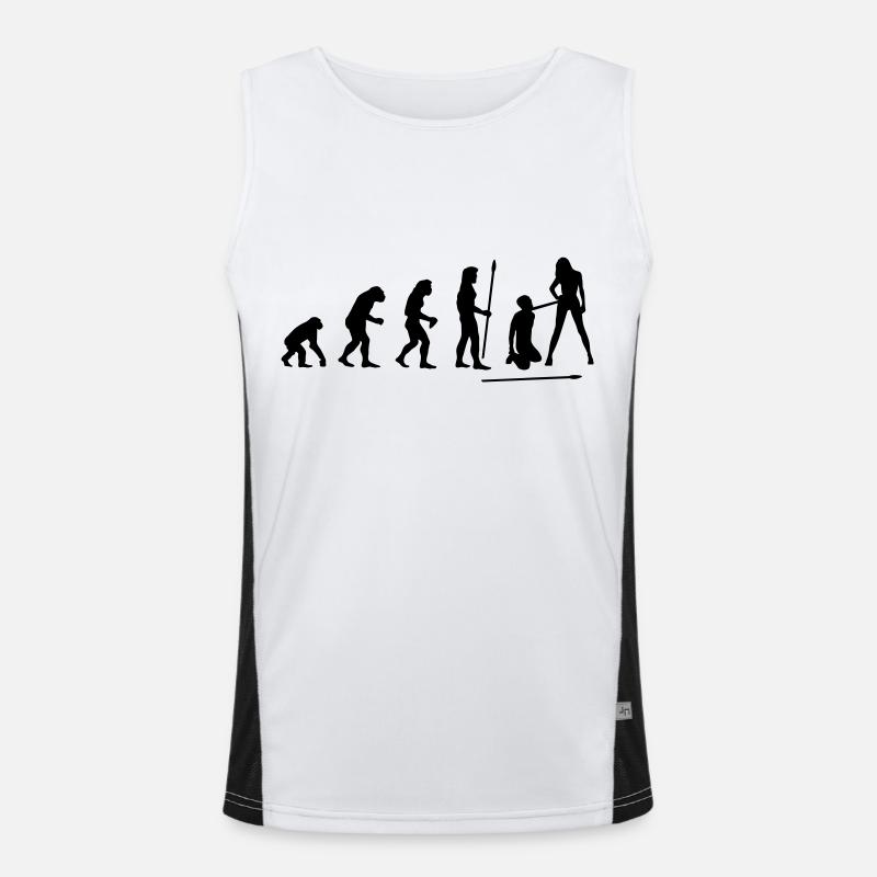 evolution_wedding1 - Men's Functional Contrast Tank Top  - white/black