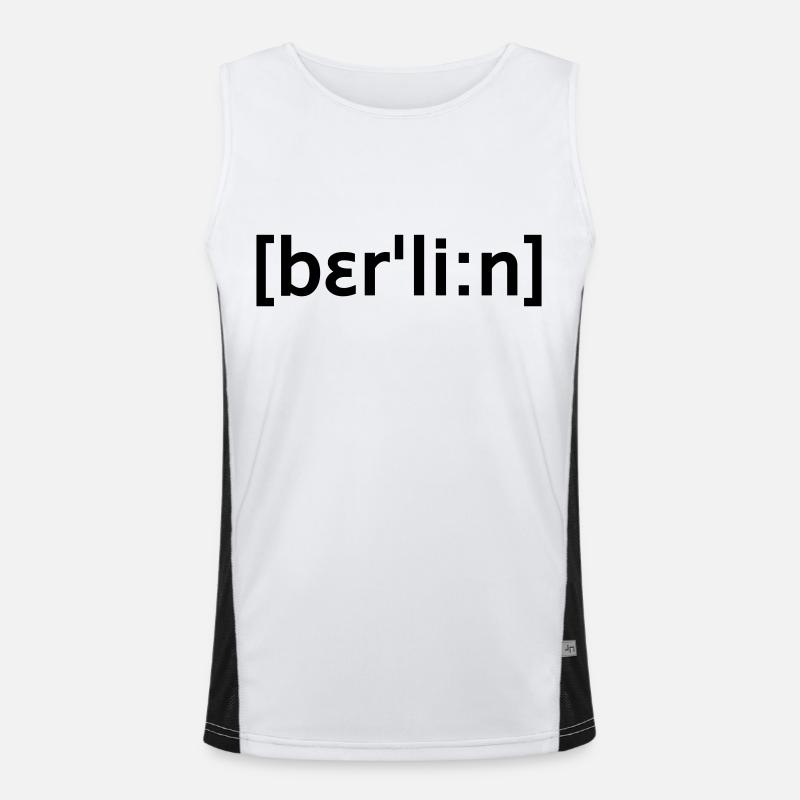 berlin lautschrift Funktionelles Kontrast-Tank Top für Männer 