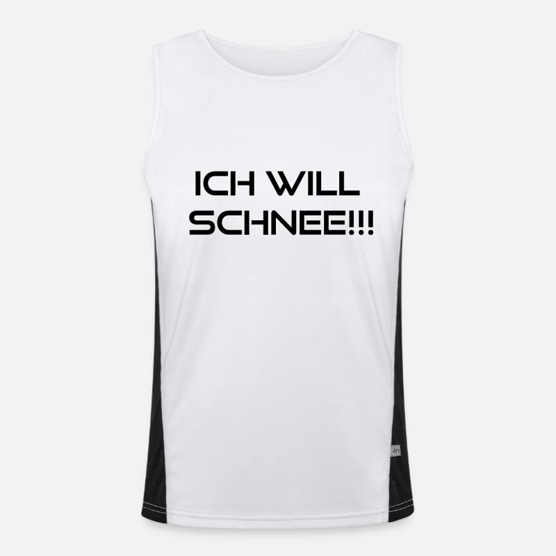 ich will schnee Funktionelles Kontrast-Tank Top für Männer 