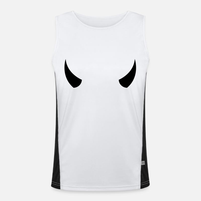 devil_wild__f1 - Men's Functional Contrast Tank Top  - white/black